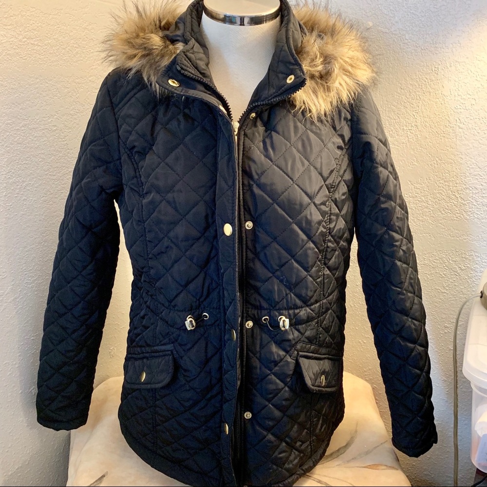 SHERPA LINED PARKA BLACK SIZE L (JUNIORS)